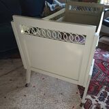 Vintage cot in wood and rattan