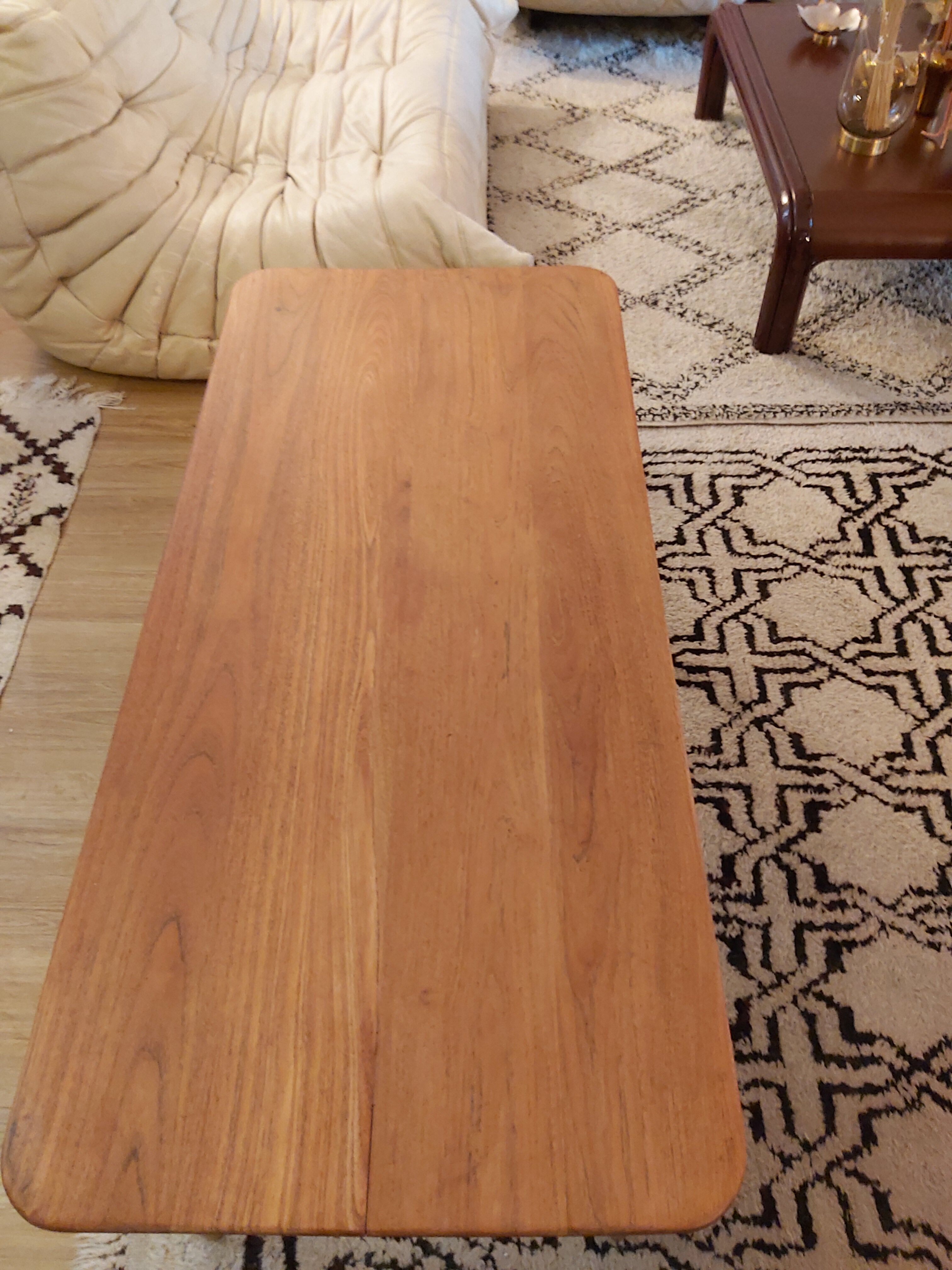 1960s solid teak coffee table