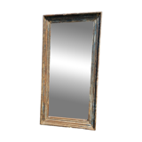 Rectangular polychrome teak mirror