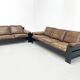 Brown leather sofa set Leolux
