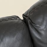 De Sede model DS-31 three-seat sofa black leather Switzerland 1970