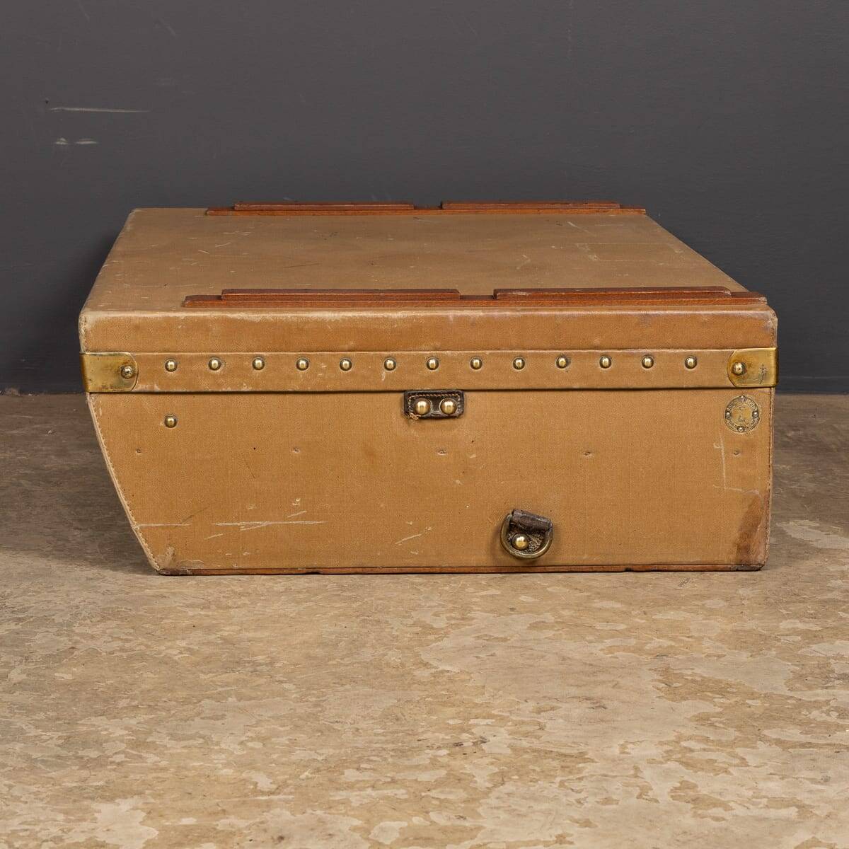 Vintage 20thC Louis Vuitton Car Trunk In Grey Vuittonite Canvas, Paris
