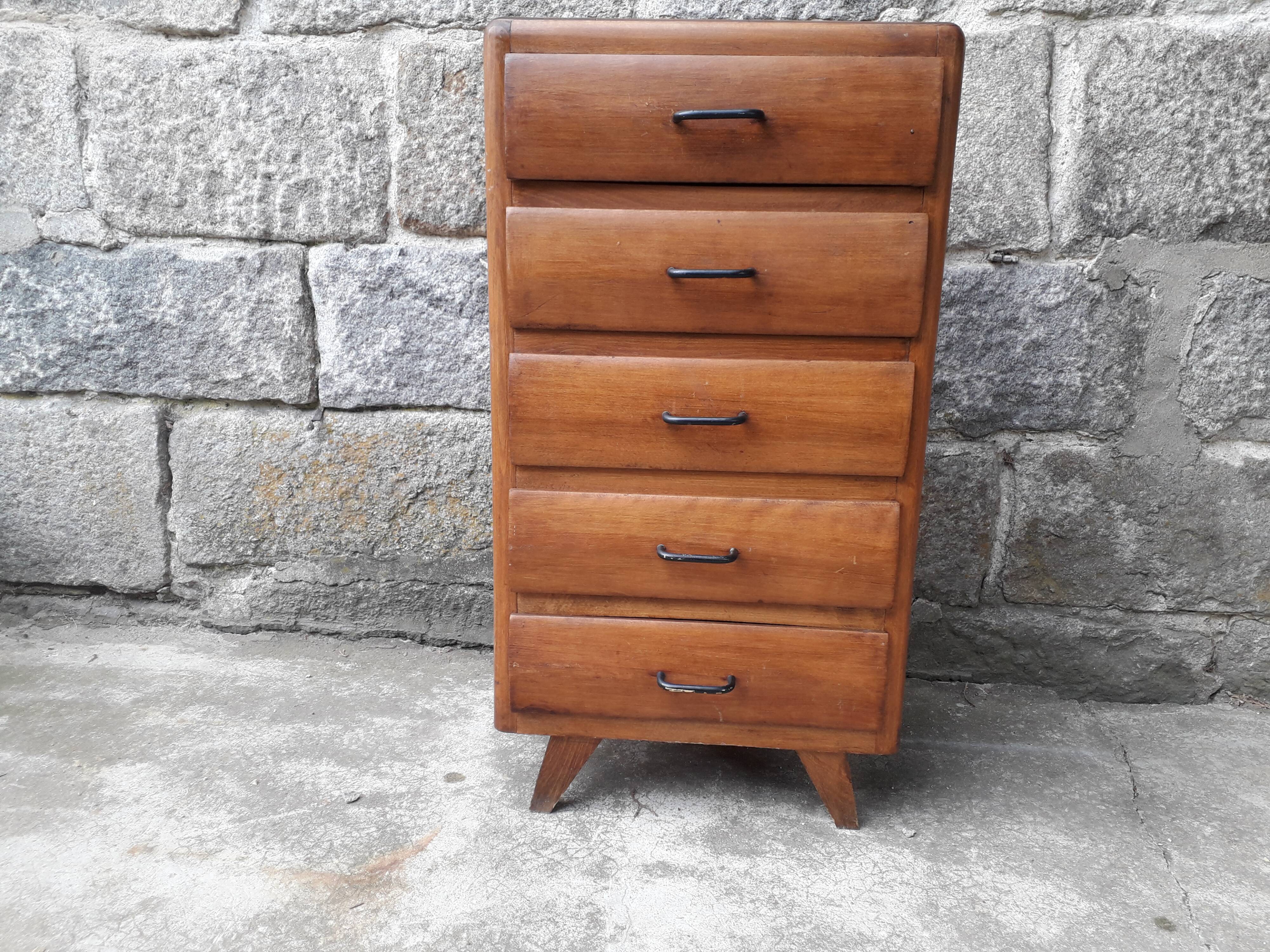 Commode à tiroirs pieds compas