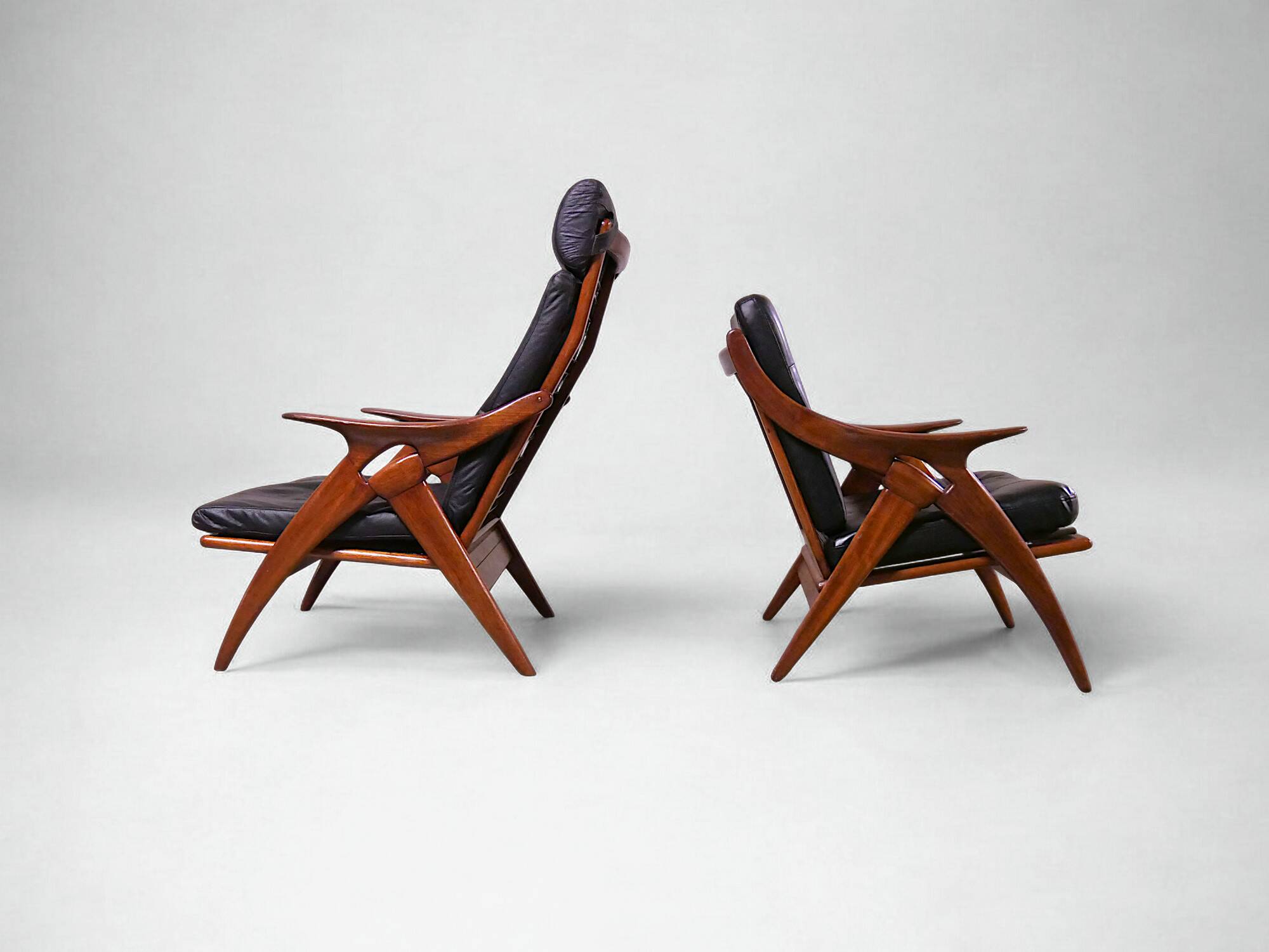 Exceptional Solid Teak Armchairs by De Ster Gelderland - Vintage 1960