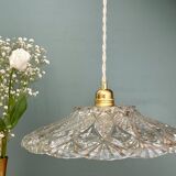 Vintage moulded glass pendant light - tableware collection -