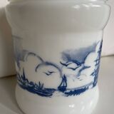 Pot à tabac opalin en verre de lait hollandais / Cave à cigares, Willem II Sigarenfabrieken Valkenswaard Holland