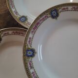 Set of 5 dessert plates – French Limoges porcelain, neo-style decor