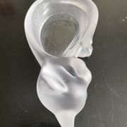 Vide poche chat en cristal dépoli