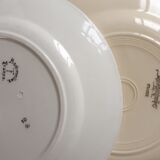 Lot de 6 assiettes plates orange dépareillées Digoin Sarreguemines et Badonvillier