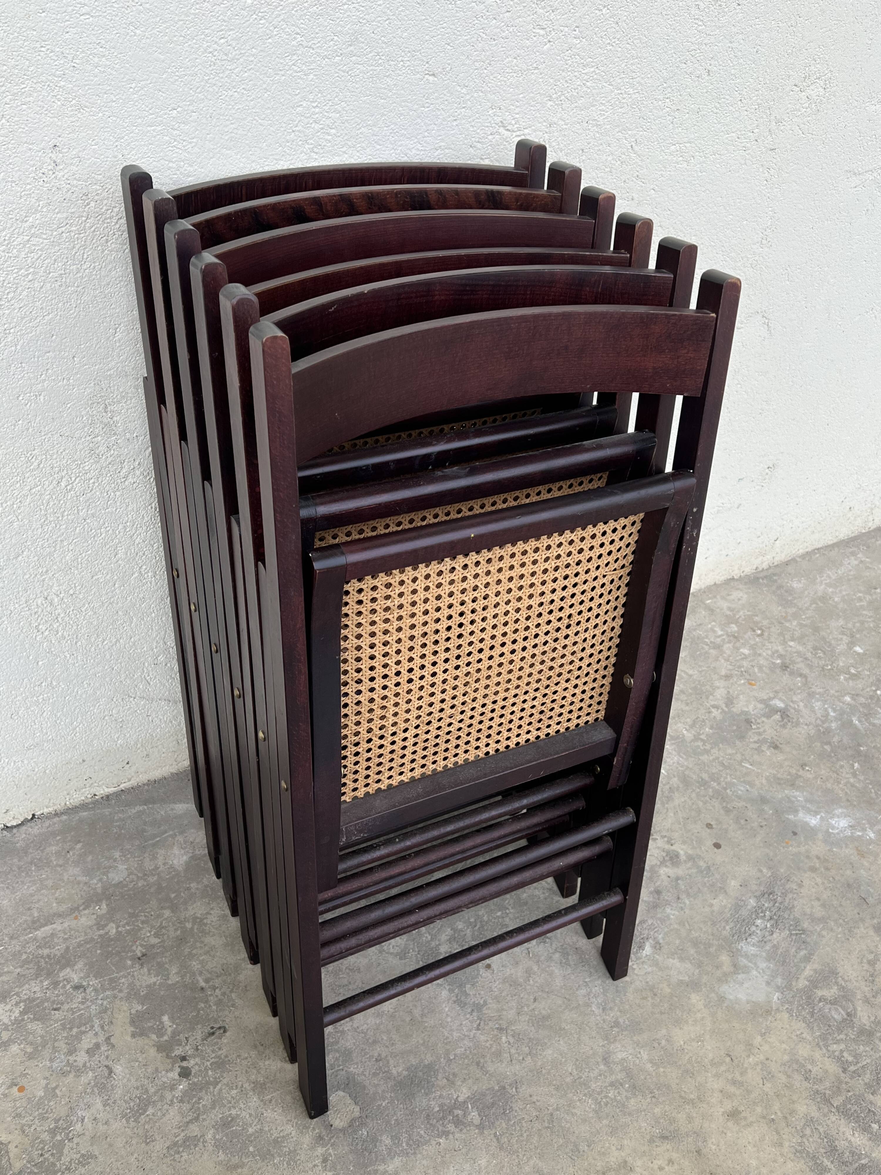Cane folding chairs