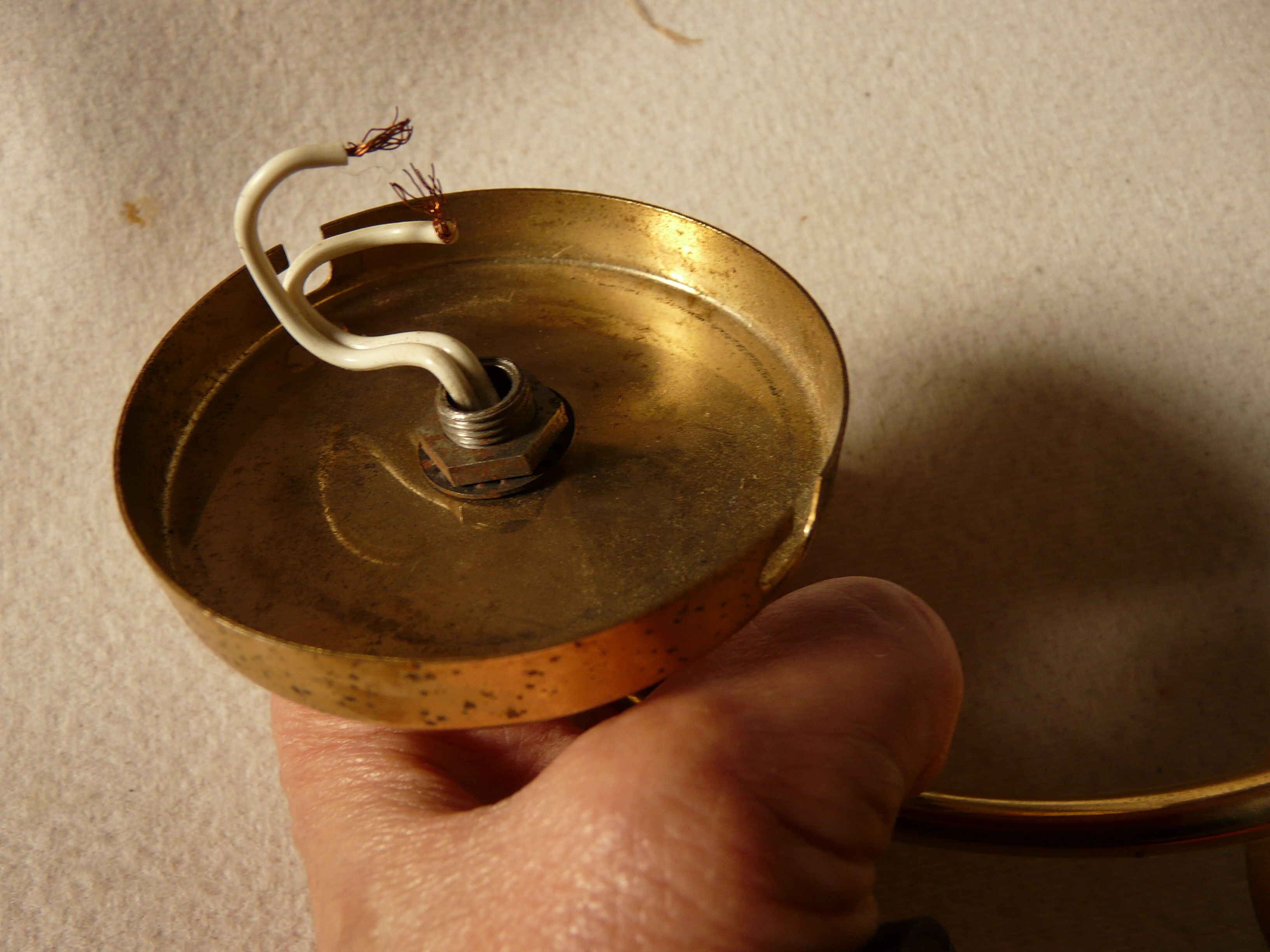 Metal and glass sconce from the 1950s