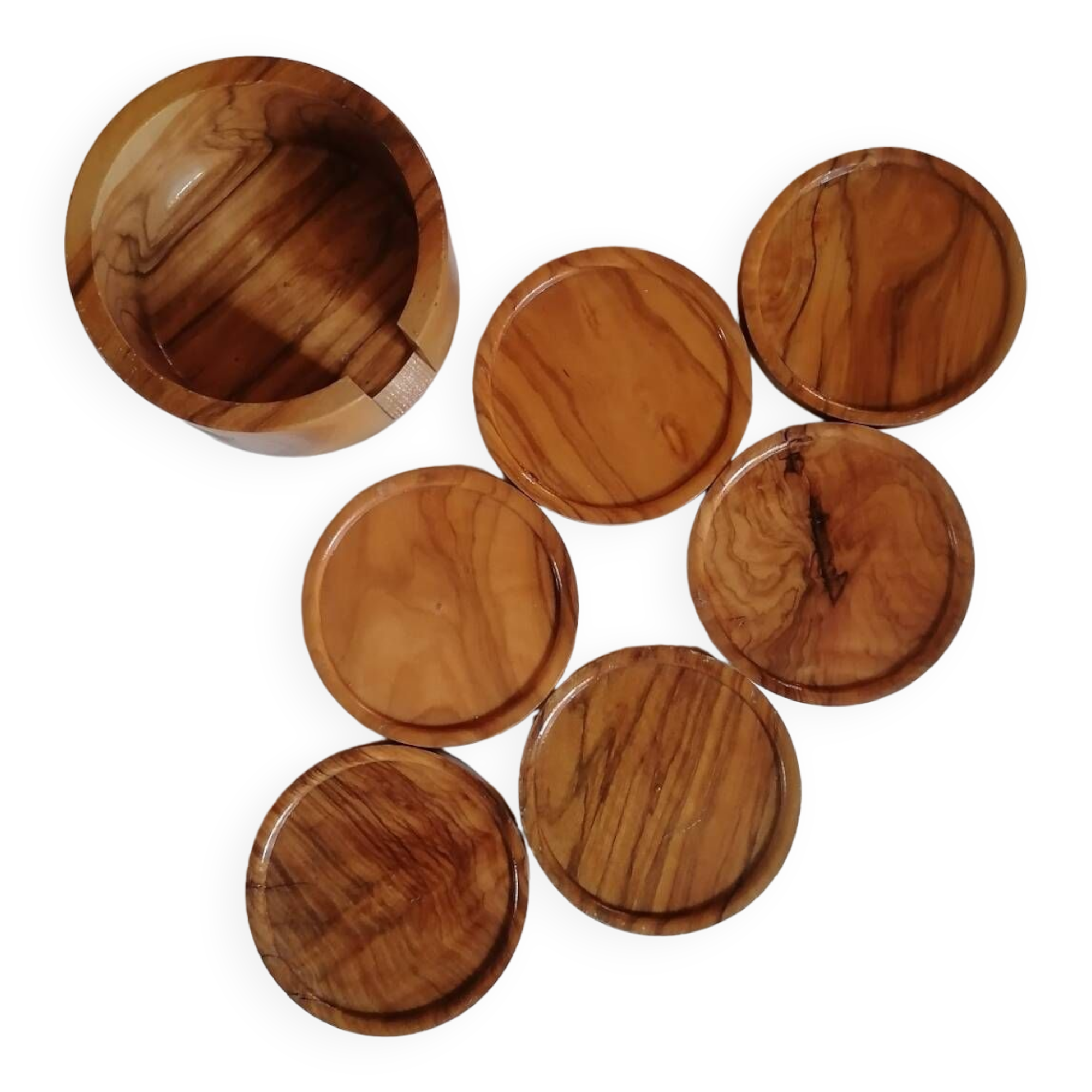 Olive wood coasters