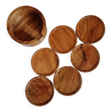 Olive wood coasters