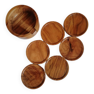 Olive wood coasters