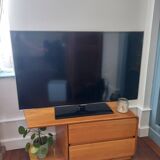 Scandinavian TV unit in solid light oak