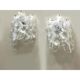 Transapent and white “fiamma” murano glass wall sconce