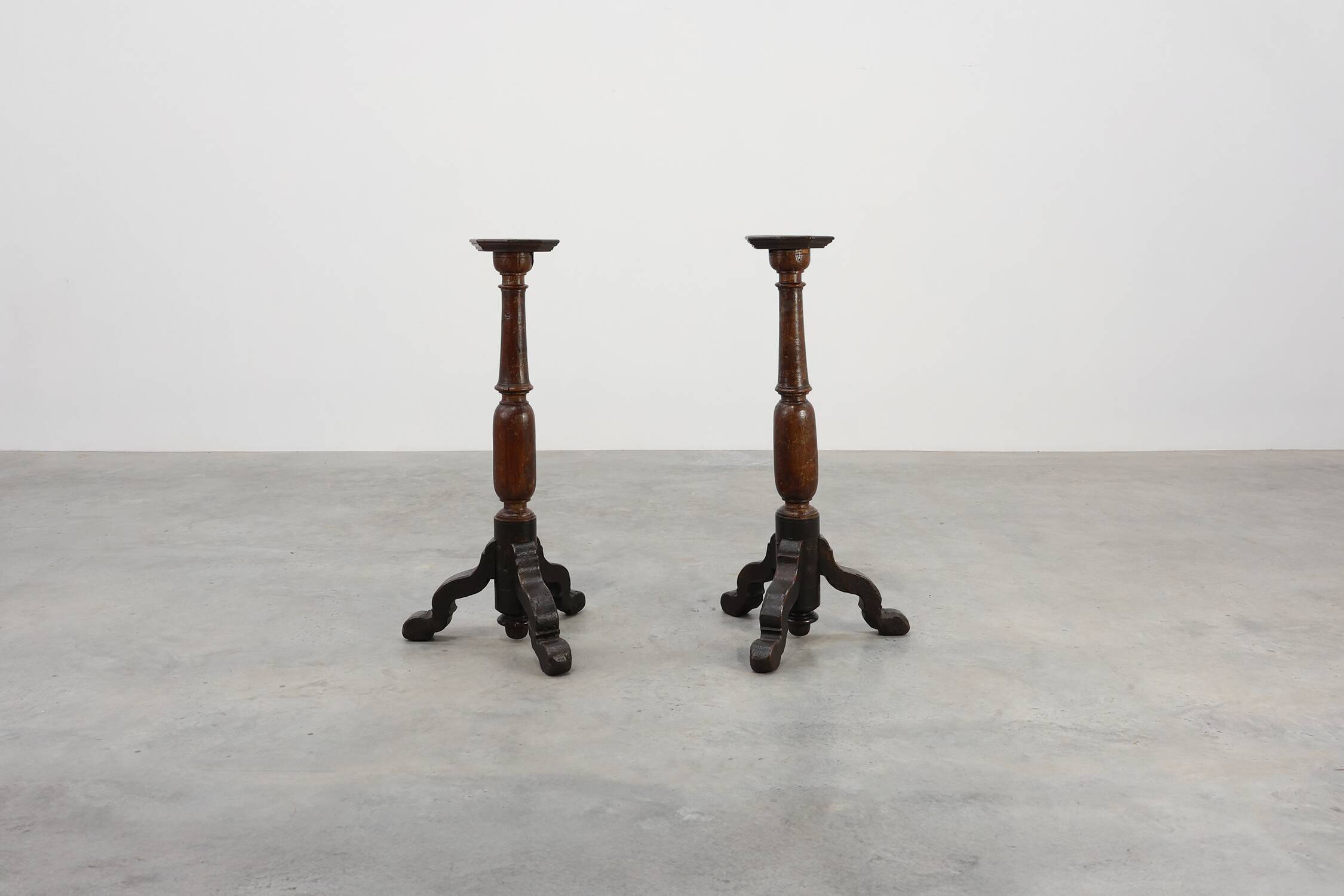 Pair of 18th‑Century French turned Church Pedestals