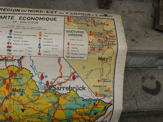 School poster Hatier north region east economic and physical map