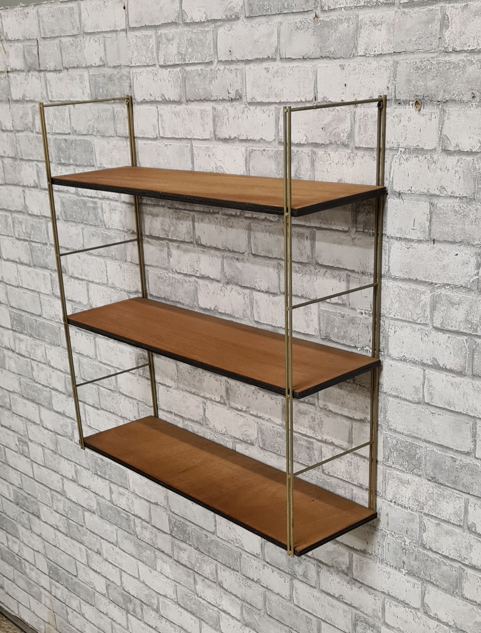 Vintage 1960 floor thong wood and gold metal 55x58