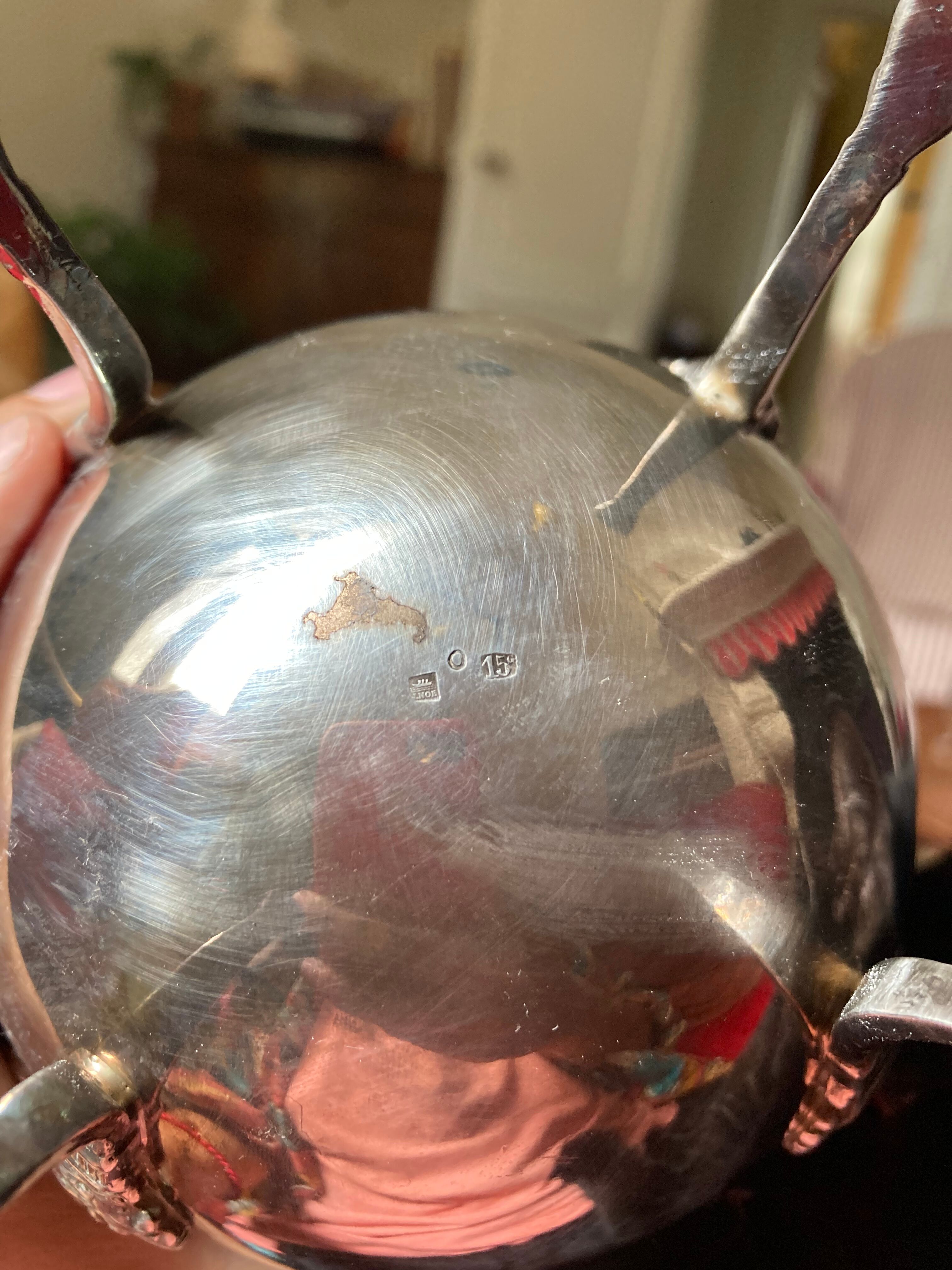 Silver metal sugar bowl J Noé / covered pot style empire Napoleon III
