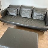 BoConcept leather sofa + matching ottoman