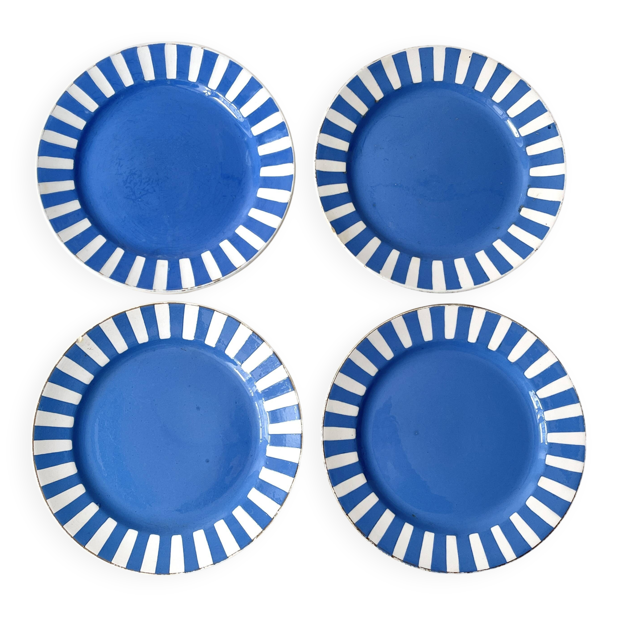 Set of 4 fox trott sarreguemines art deco dessert plates 1930