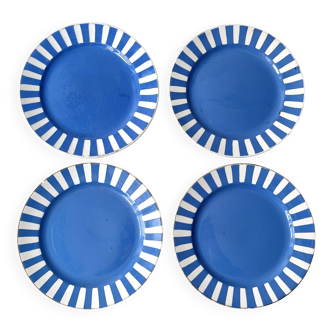 Lot de 4 assiettes à dessert fox trott sarreguemines art déco 1930