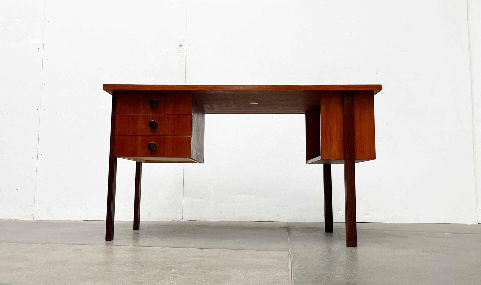 Mid-century modern teak desk by Asko Finland, 1960s.