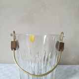Ice bucket with gold and teak handle