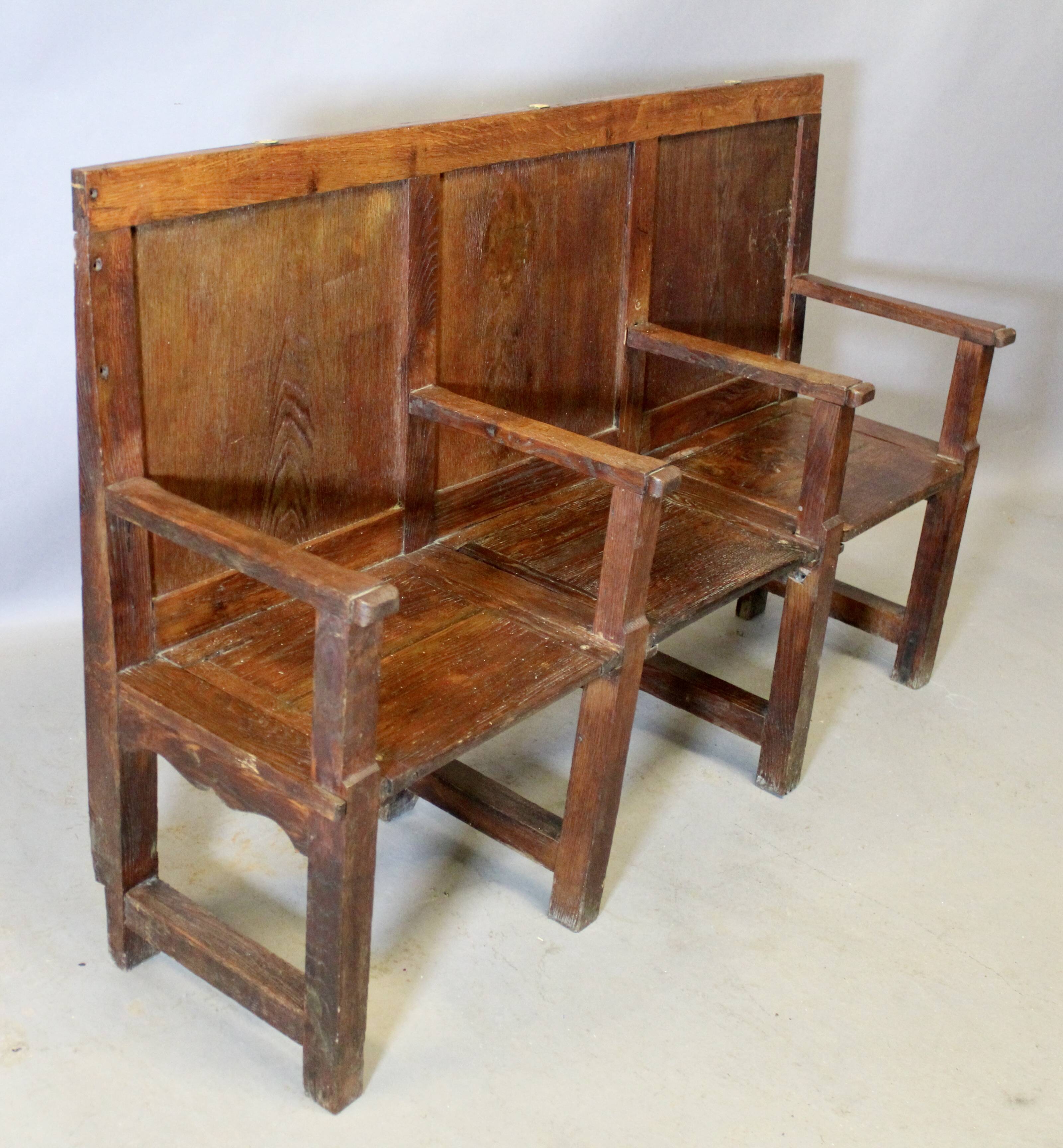 3-seater oak church pew
