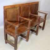 3-seater oak church pew