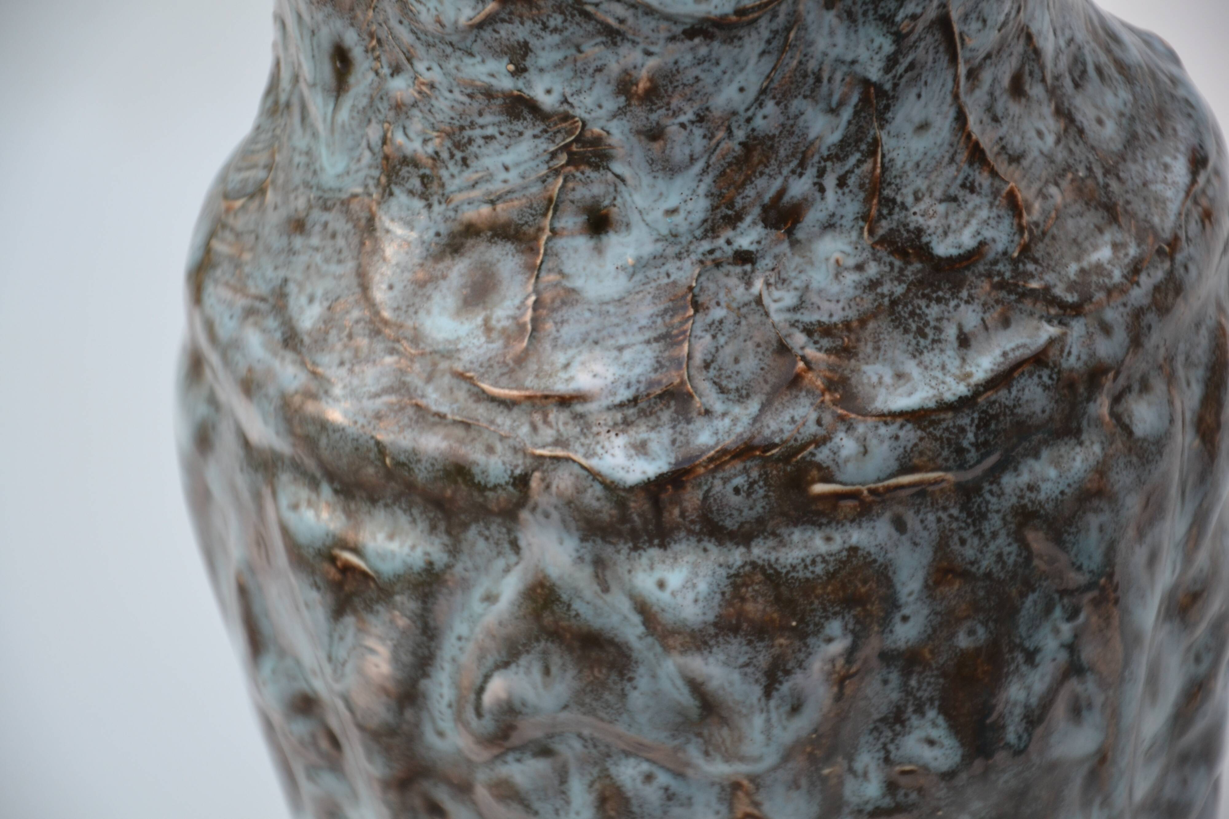 Large Vallauris vase "sea foam" H 41.5 cm
