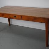Vintage Cherry 20th Century French Rustic Farmhouse Dining Table