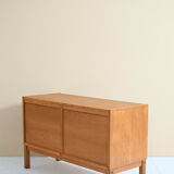 Oak sideboard with retractable doors