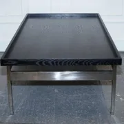 Black Art Deco Coffee Table with Stainless Steel by Casa Padrino