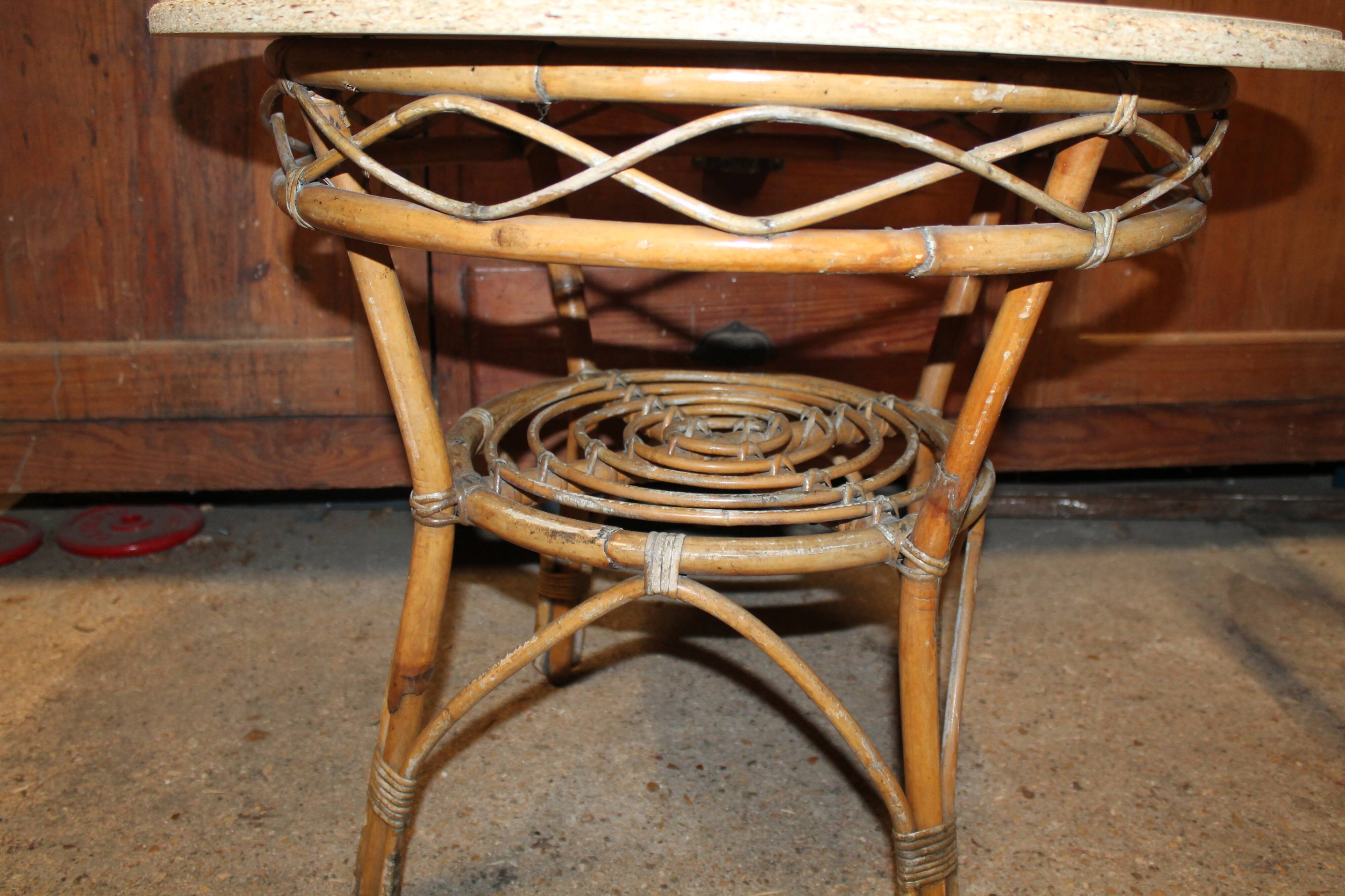 Roundtable in rattan