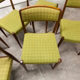 Lot of 6 teak and fabric chairs