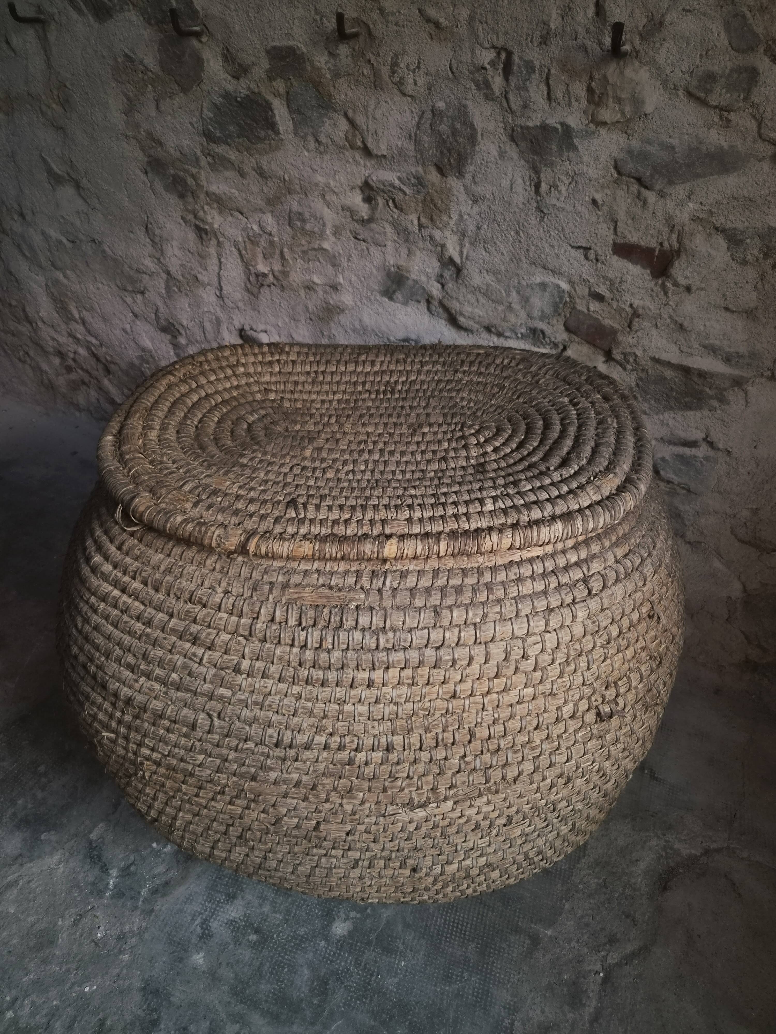 Panier à grains français ancien – Auvergne, vers 1900