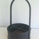 Leather wall magazine rack. In the style of Jacques Adnet.