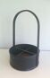 Leather wall magazine rack. In the style of Jacques Adnet.