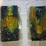 Pair of raak glass appliques, Willem Van Oyen, Chartres model