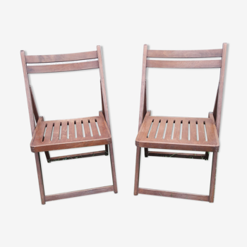 2 chaises pliantes bois