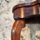 Antique French Napoleon III mahogany console table, wall table with marquetry, 19th century