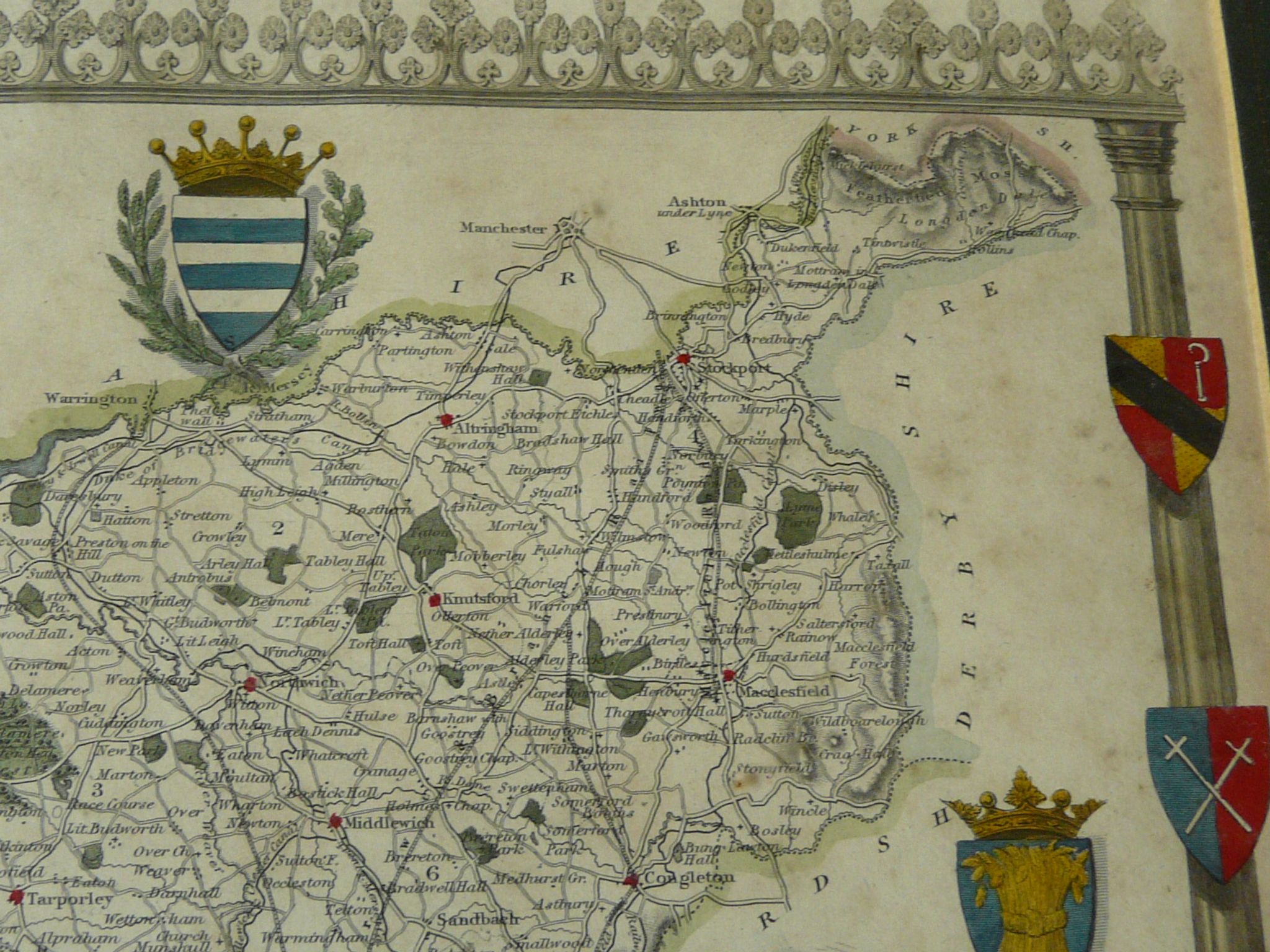 Old English engraving County Cheshire
