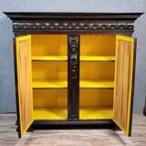 Bibliothéque Italienne a cariatides style Renaissance en bois noirci