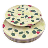Service de 5 assiettes décor coccinelles