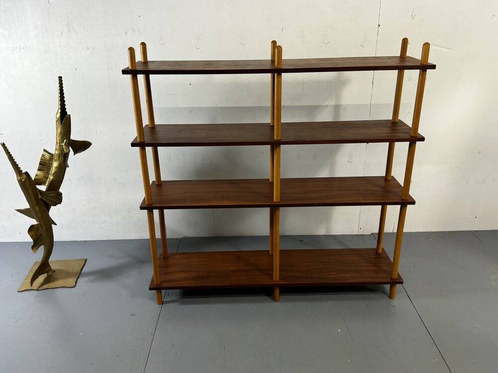 Mid-century modernist teak stick wall cabinet attributed to Willem Lutjens for Gouda Den Boer, 1950s