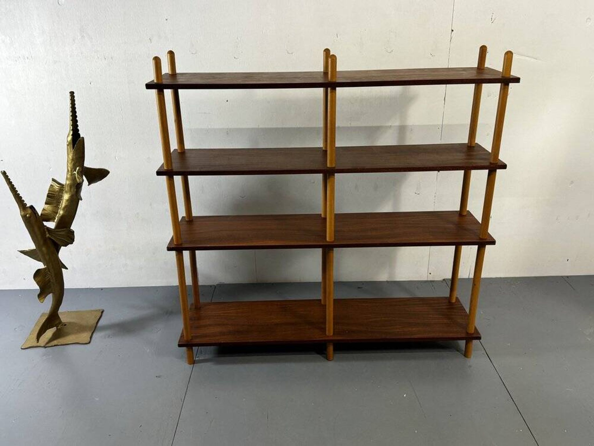 Mid-century modernist teak stick wall cabinet attributed to Willem Lutjens for Gouda Den Boer, 1950s