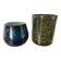 Duo de cache-pot vintage en pâte de verre bullée