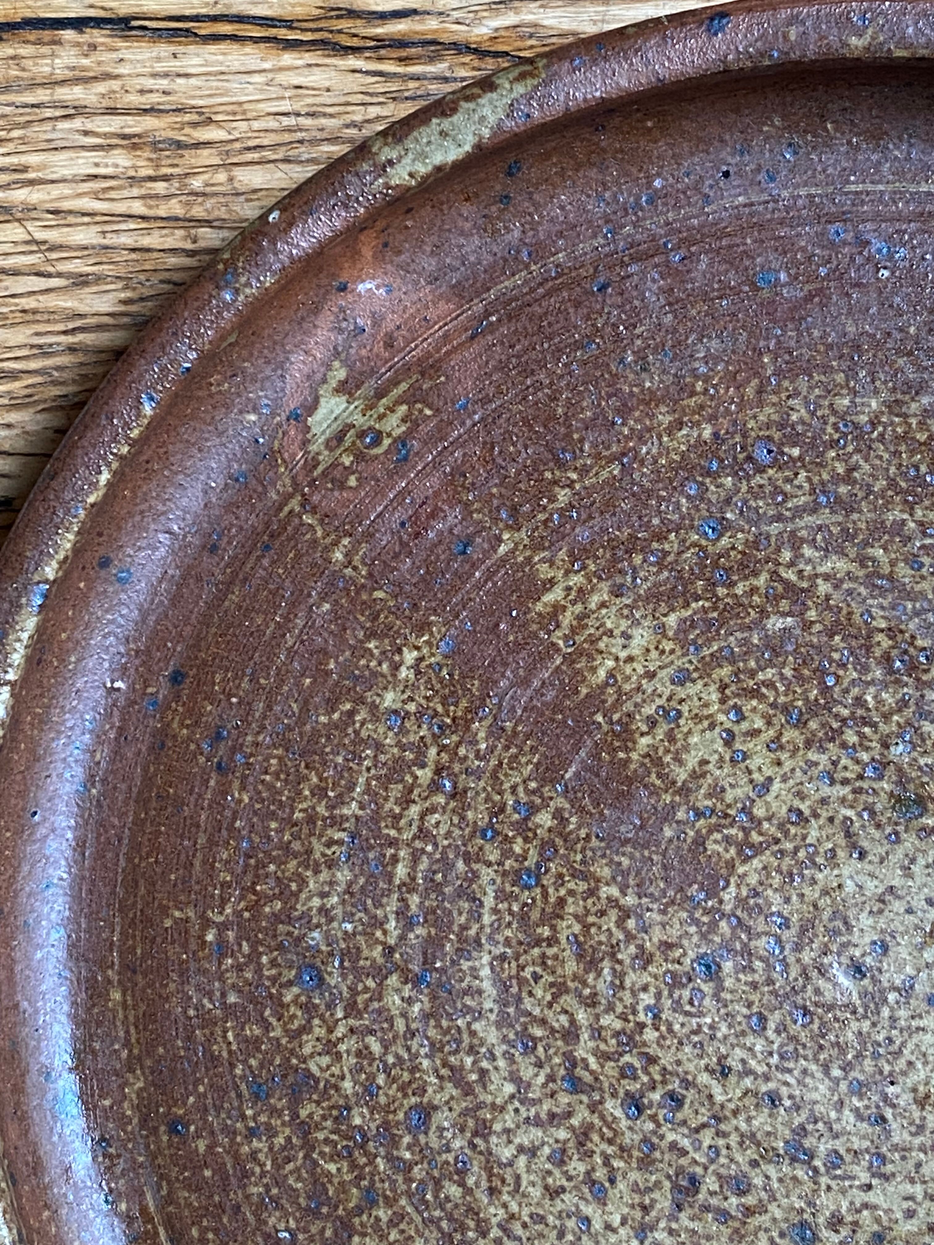 Pyrite stoneware dish